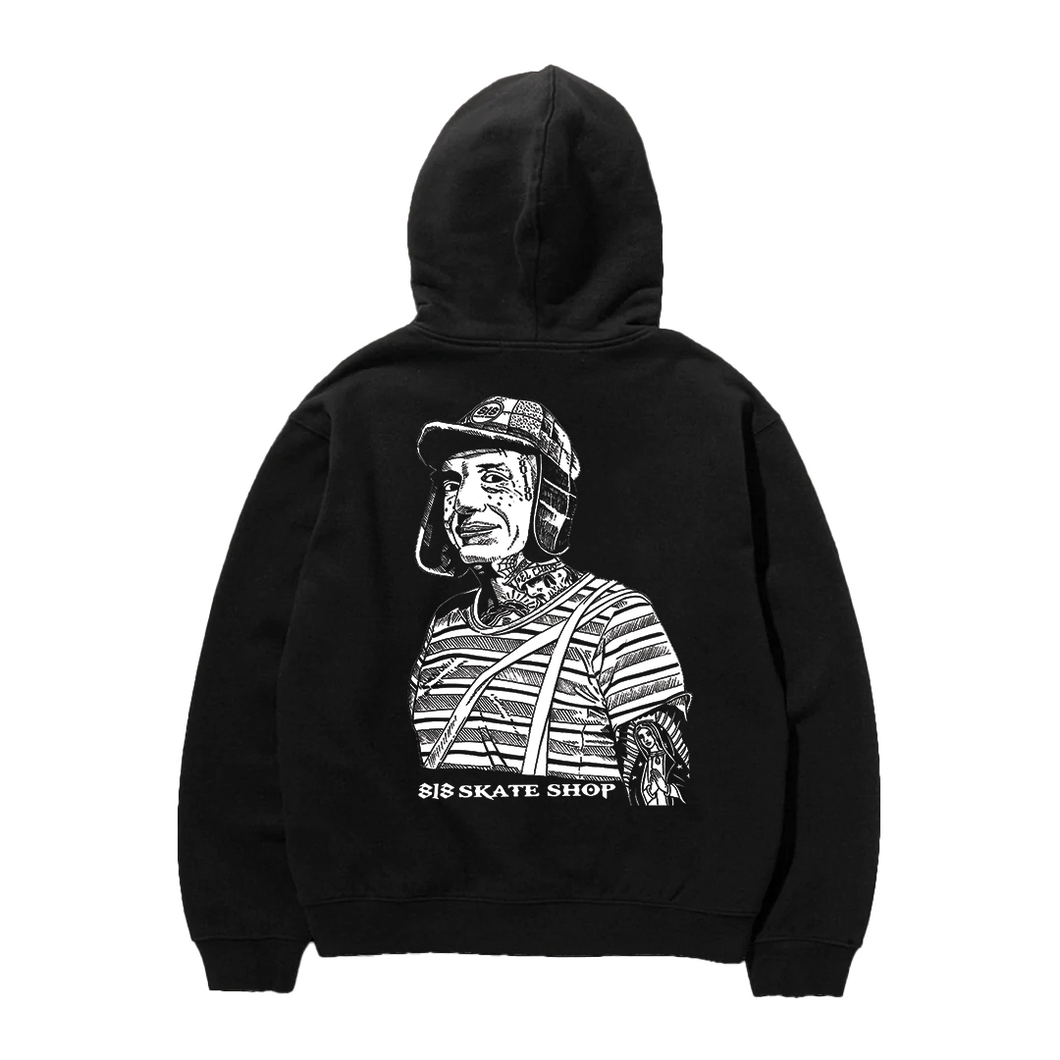 Chavo del Ocho Dieciocho Zip-Up Hoodie in Black