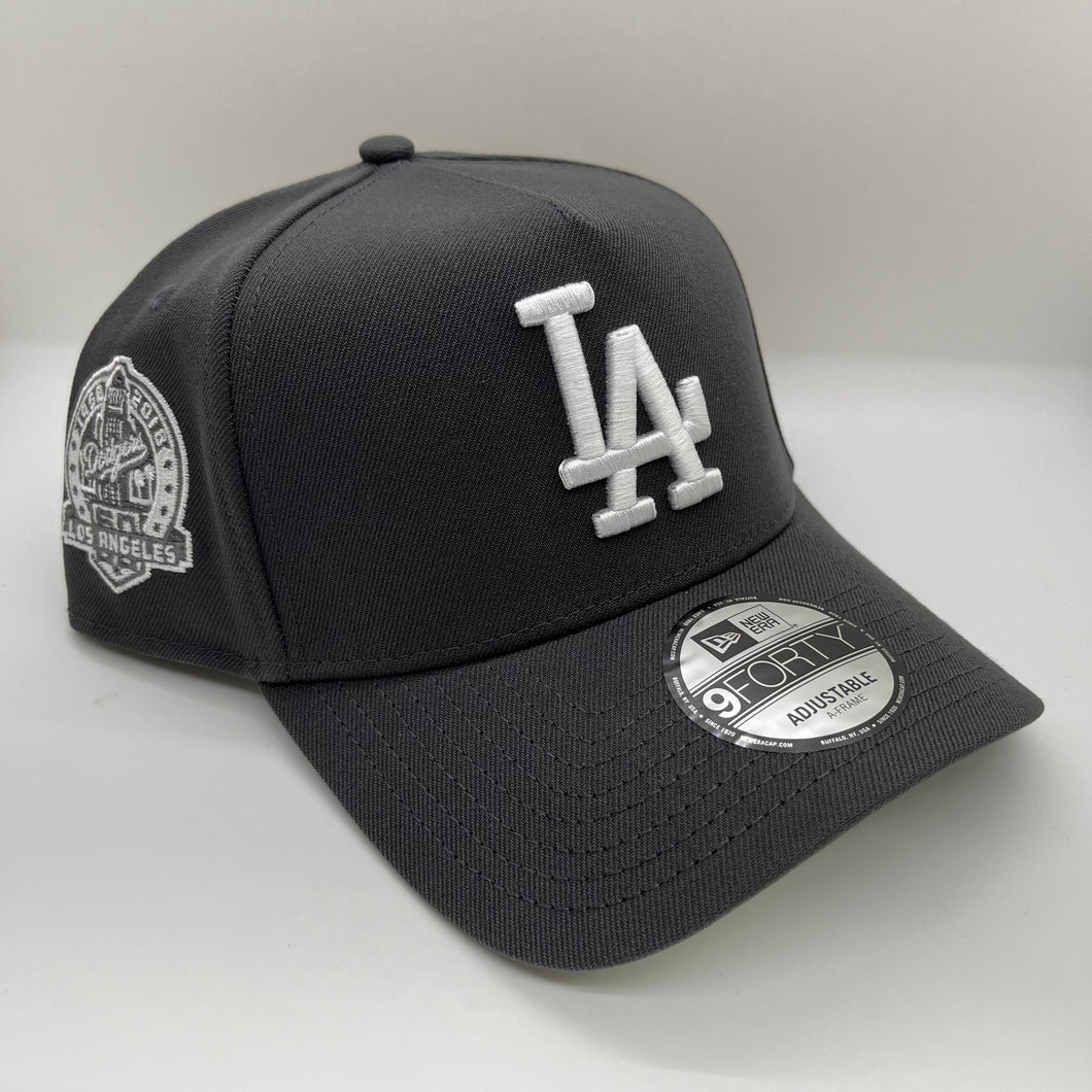 New Era 940 A-Frame LA Dodgers 60th Anniversary Patch Snapback in Granite