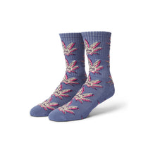 Load image into Gallery viewer, HUF Green Buddy Doodle Socks in Purple
