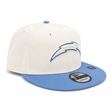 Load image into Gallery viewer, New Era 950 LA Chargers 2-Tone Color Pack Snapback in Chrome/Field Blue
