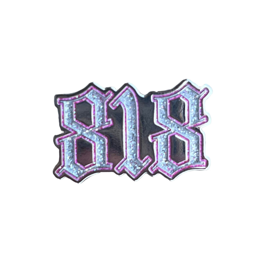 818 Bling Pink Outline Pin