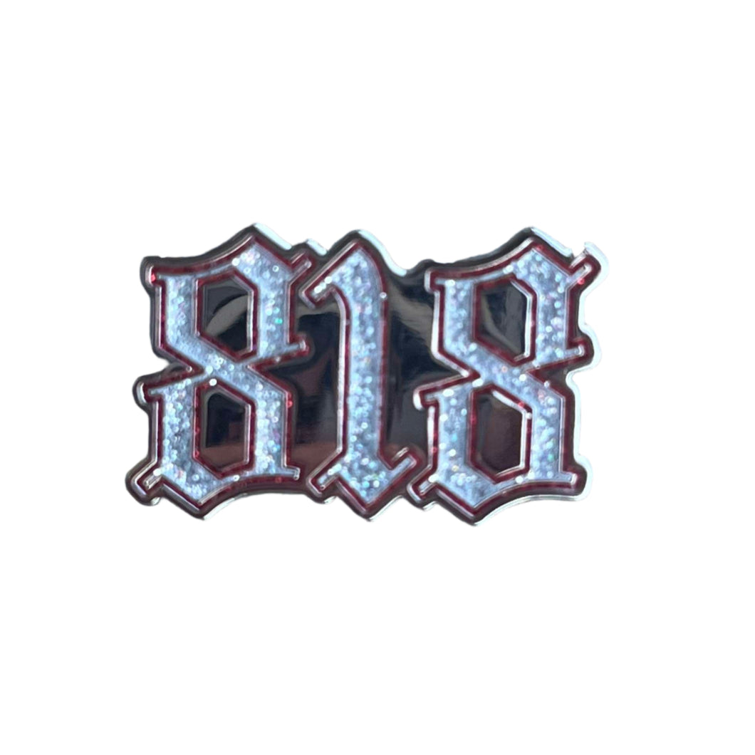 818 Bling Red Outline Pin