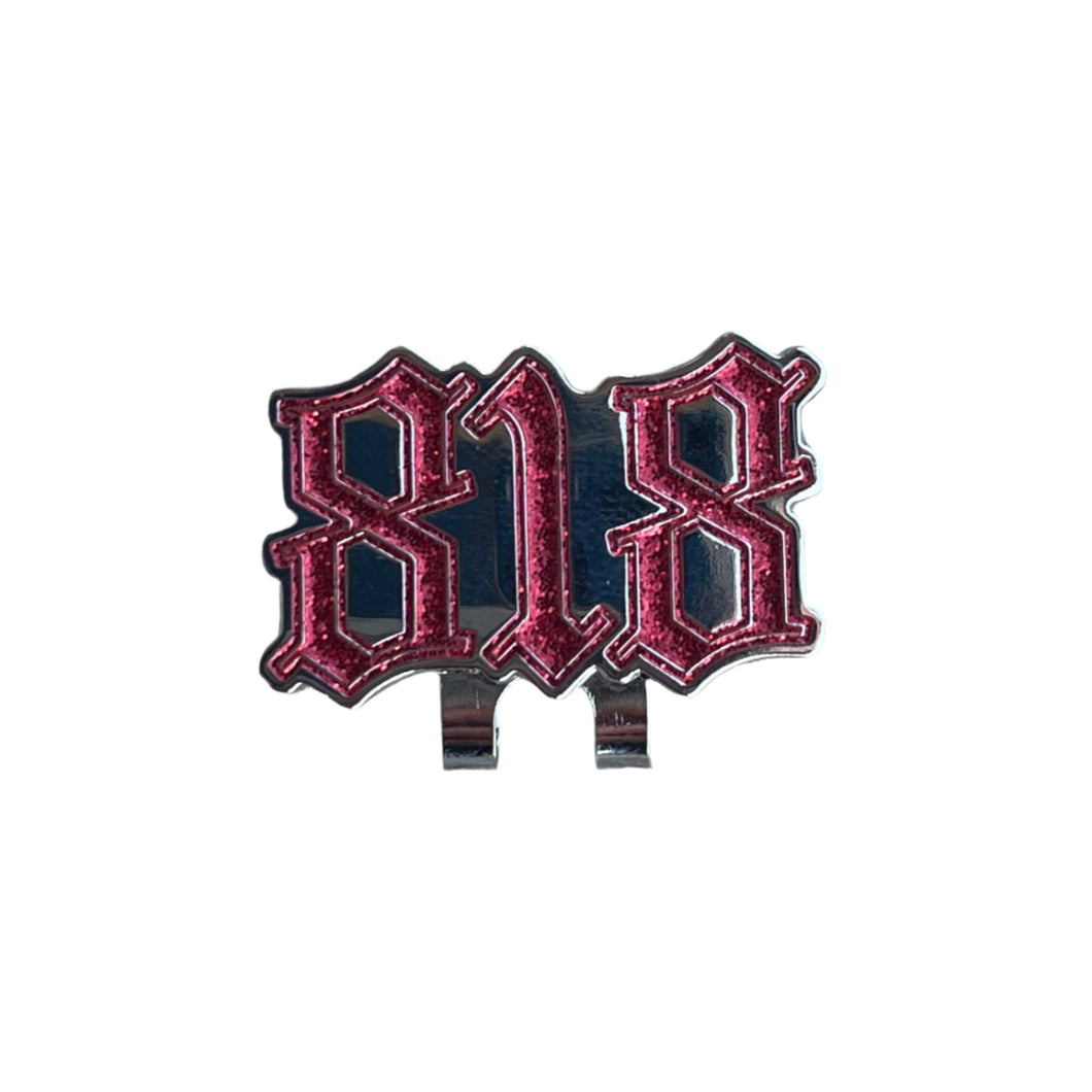 818 Red Bling Hat Clip