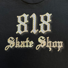 Load image into Gallery viewer, 818 Skate Shop Iced Out Gold Tee in Black
