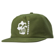 Load image into Gallery viewer, Krooked Skulls n Teeth Snapback in Army Green
