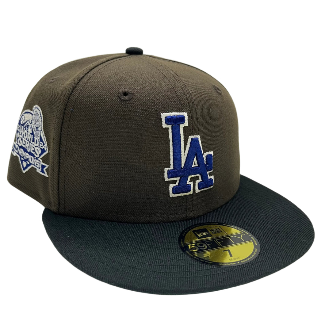 New Era 5950 Los Angeles Dodgers 2024 World Series Champions Patch in Walnut/Black