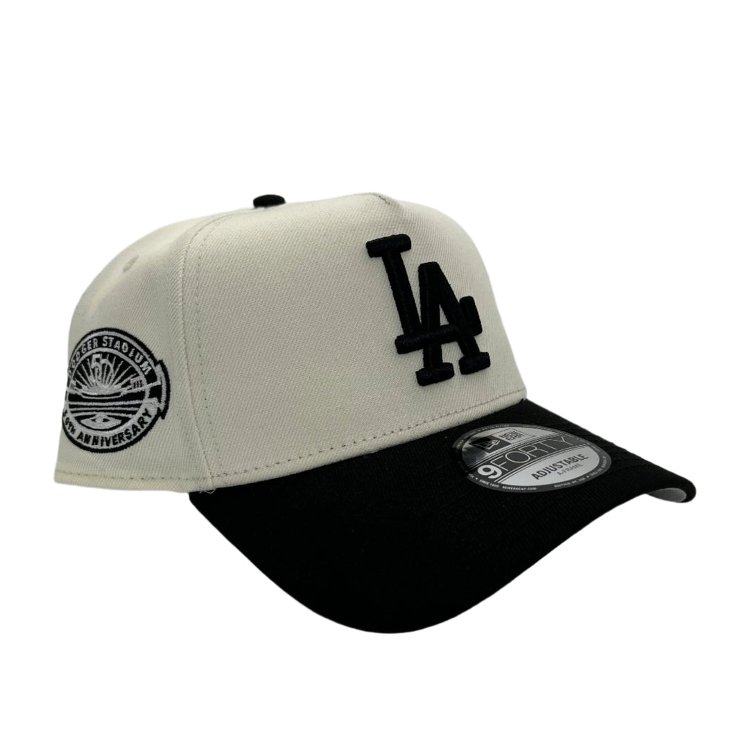 New Era 940 A-Frame Los Angeles Dodgers 50th Anniversary Stadium Patch Snapback in Chrome/Black
