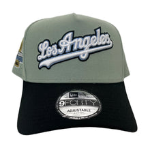 Load image into Gallery viewer, New Era 940 A-Frame Los Angeles Dodgers Script 2024 World Series Champions Patch in Everest Green/Black - 818 Exclusive
