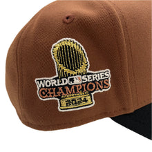 Load image into Gallery viewer, New Era 940 A-Frame LA Dodgers Script 2024 World Series Champions Patch Snapback in Tiramisu/Black
