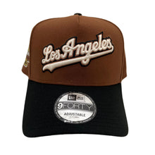 Load image into Gallery viewer, New Era 940 A-Frame LA Dodgers Script 2024 World Series Champions Patch Snapback in Tiramisu/Black
