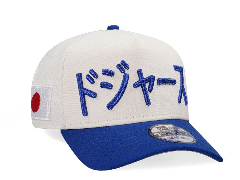 New Era 940 A-Frame LA Dodgers Kanji Japan Flag Patch Snapback in Chrome/Royal