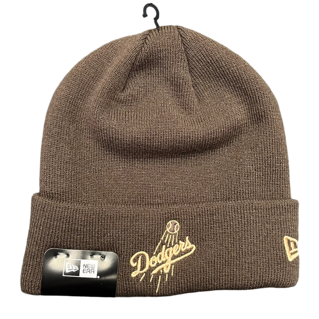 New Era LA Dodgers Knit Beanie in Burnt Wood