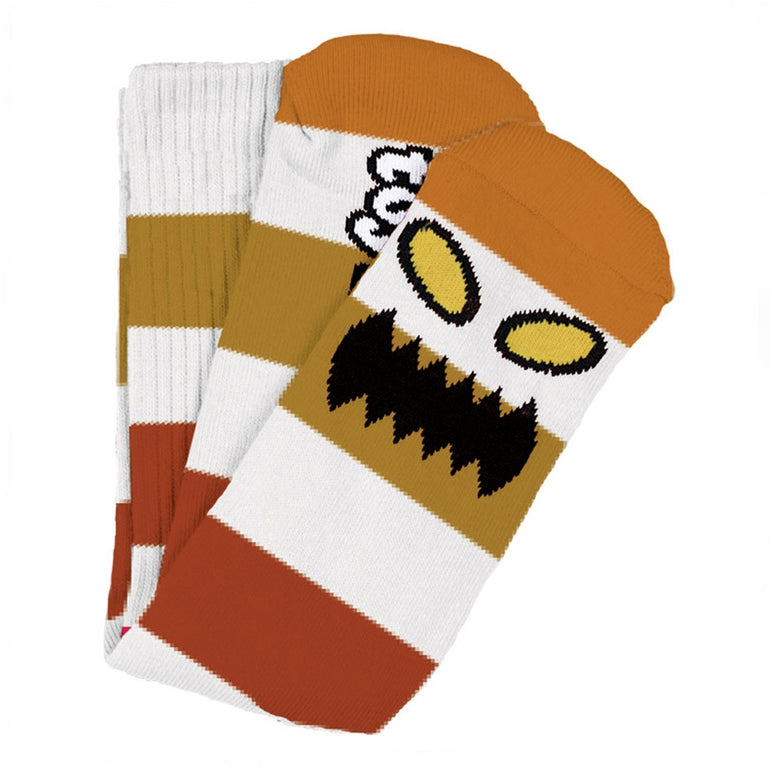 Toy Machine Monster Big Stripe Socks in Tan
