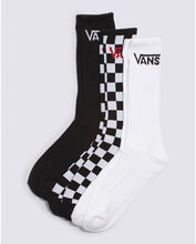 Load image into Gallery viewer, Vans Classic Crew Socks Black/Checkerboard 3-Pack
