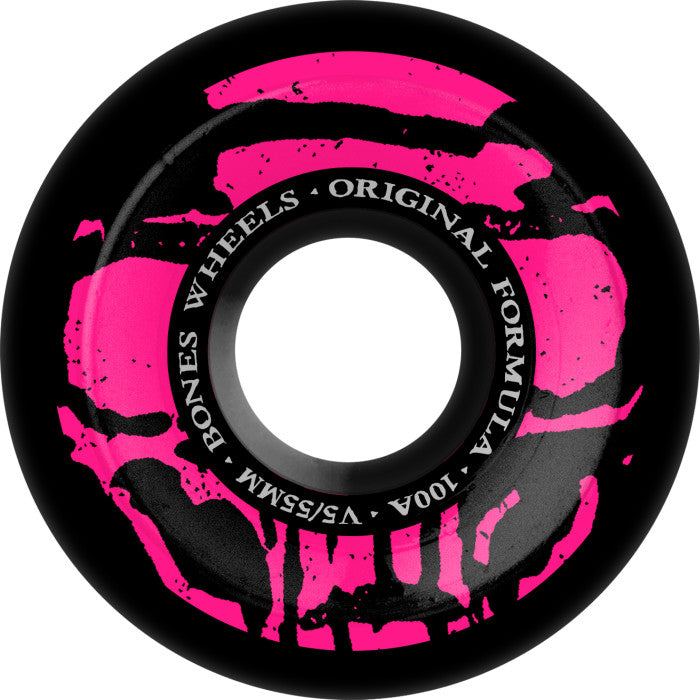 Bones OG 100s Mummy Skulls Wheels Black V5 Sidecut 55mm