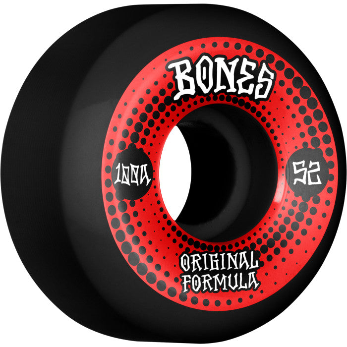 Bones OG 100s Sidecut Wheels Black V5 52mm