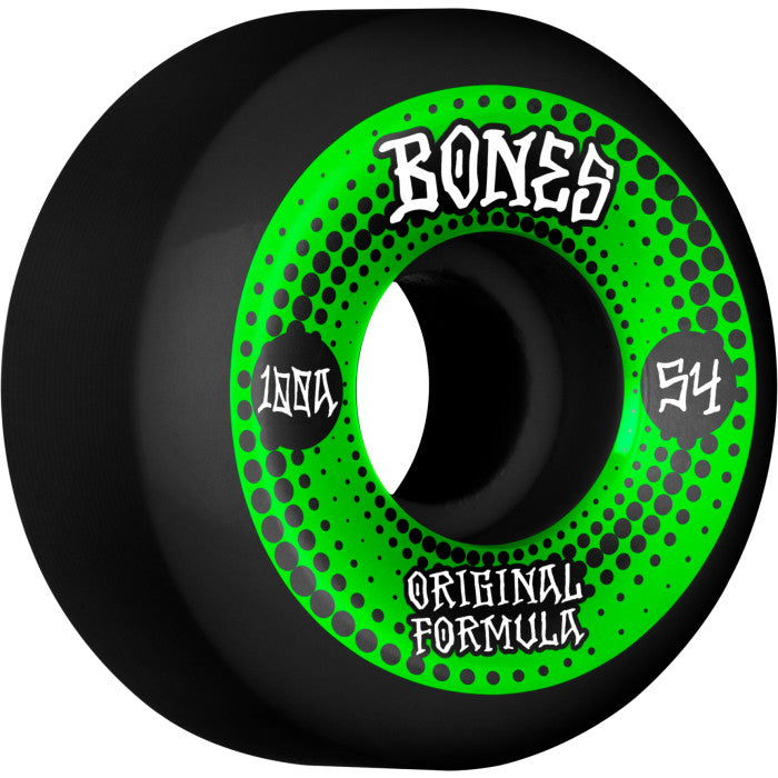 Bones OG 100s Sidecut Wheels Black V5 54mm