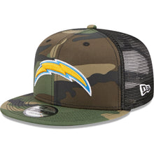Load image into Gallery viewer, New Era 950 LA Chargers Trucker Snapback in Camo
