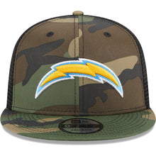 Load image into Gallery viewer, New Era 950 LA Chargers Trucker Snapback in Camo
