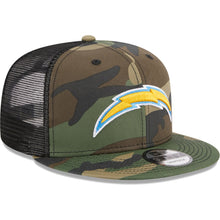 Load image into Gallery viewer, New Era 950 LA Chargers Trucker Snapback in Camo
