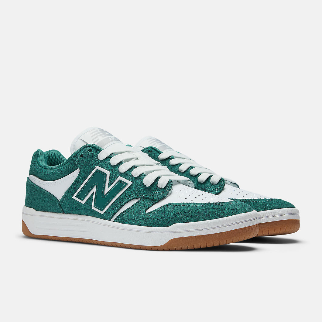 NB Numeric 480 in Vintage Teal and White Leather