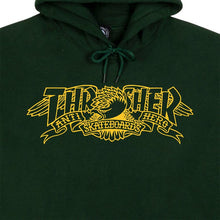 Load image into Gallery viewer, Thrasher x Antihero Mag Banner Hoodie in Forest Green
