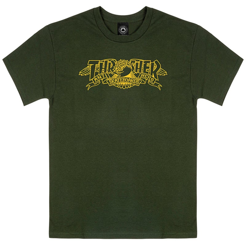 Thrasher x Antihero Mag Banner Tee in Forest Green