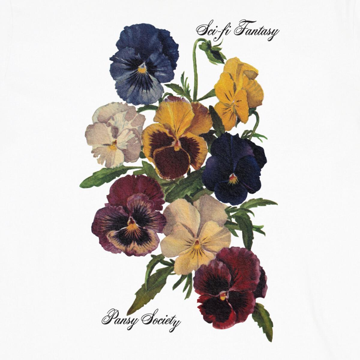 *新作アイテム23'* Sci-Fi Fantasy Pansy Society Tee Sci-Fi Fantasy Pansy Society T-Shirt - Soft Blue | Flatspot