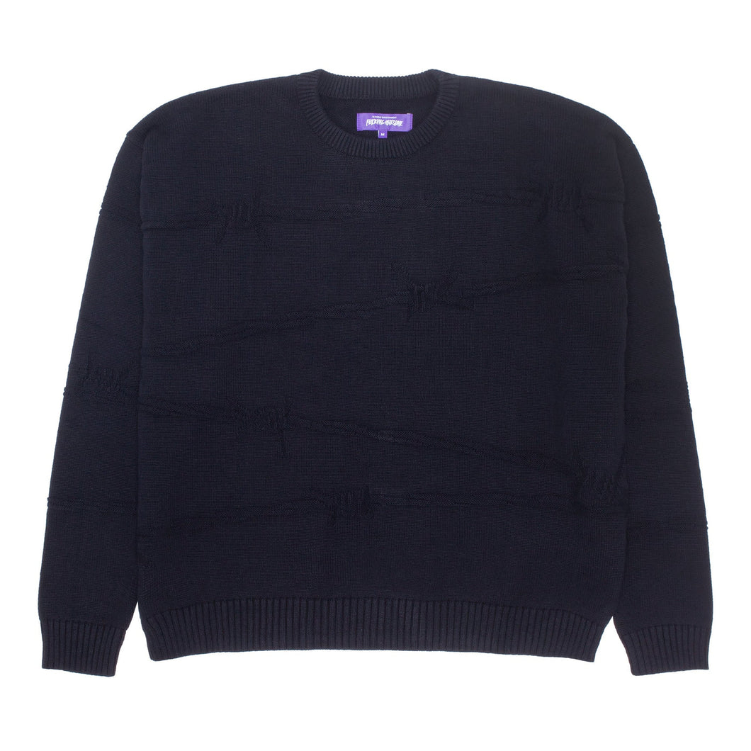 FA Barbed Wire Knit Sweater in Black