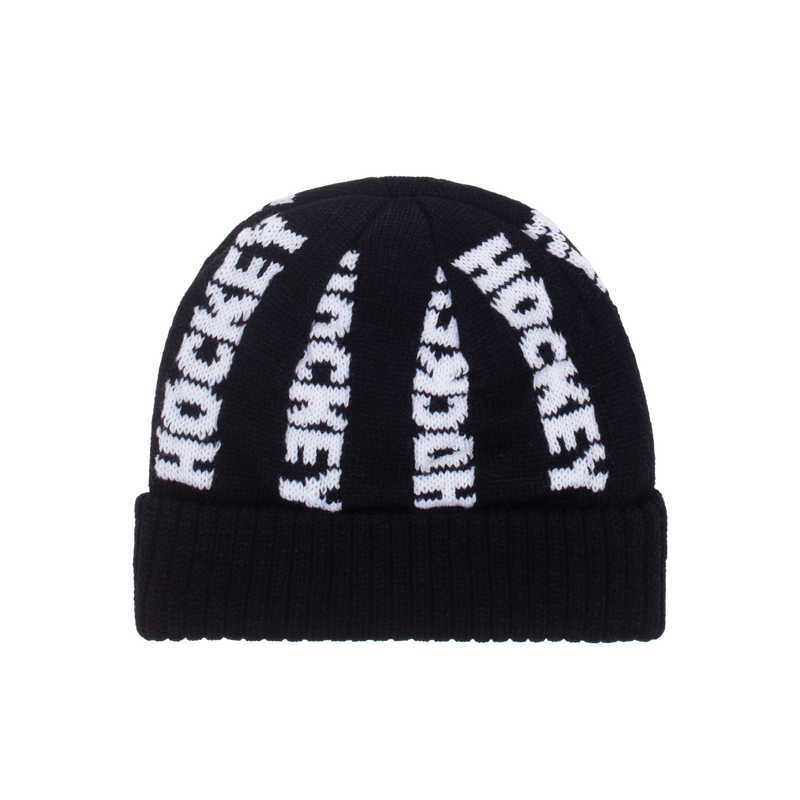 Hockey Bob Beanie in Black/White