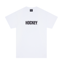 Load image into Gallery viewer, Hockey Sticker Logo Tee in White

