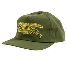 Load image into Gallery viewer, Antihero Basic Eagle Snapback in Olive/Yellow
