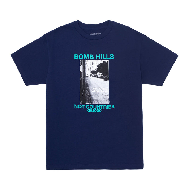 GX1000 Bomb Hills Not Countries Tee in Navy