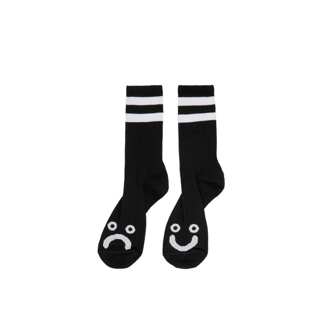 Polar Skate Co. Happy Sad Socks in Black