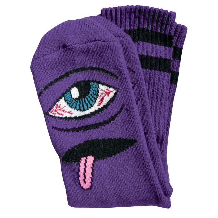 Toy Machine Bloodshot Sect Socks in Purple - 818 Skate