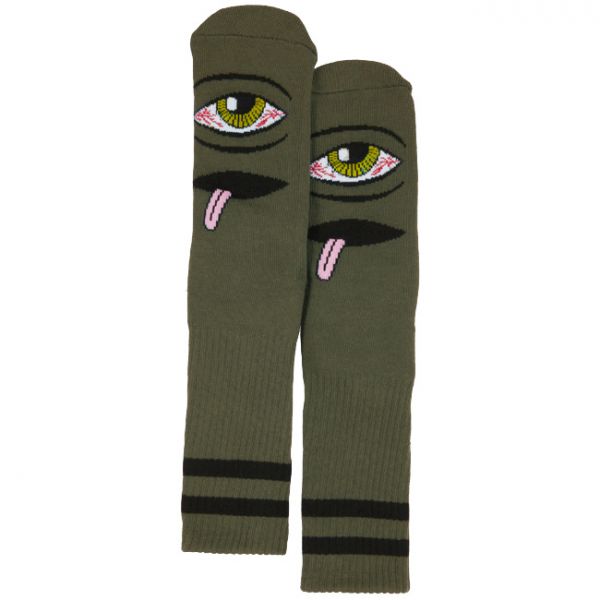 Toy Machine Bloodshot Eye Socks in Army