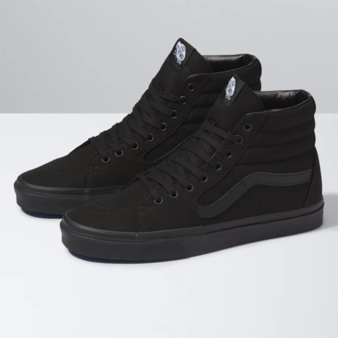 Vans SK8-HI in Black/Black - 818 Skate