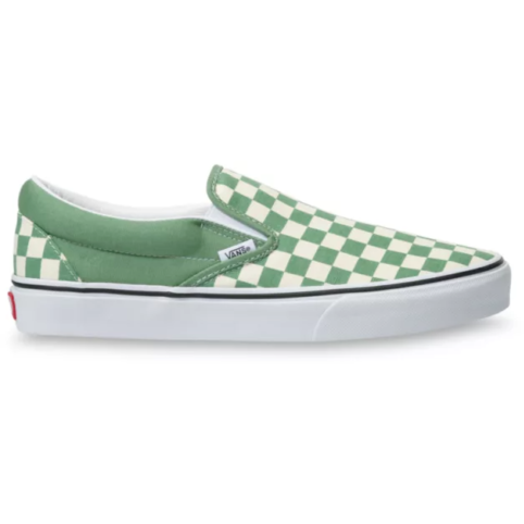 Vans Classic Slip On in Checkerboard Shale Green - 818 Skate