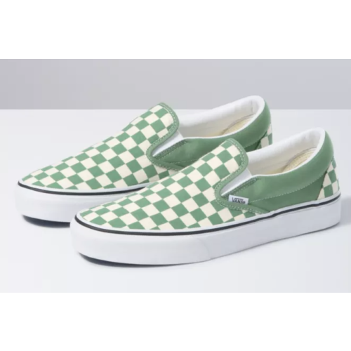 Vans Classic Slip On in Checkerboard Shale Green